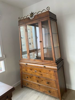Vitrina madera maciza - Mueble antiguo