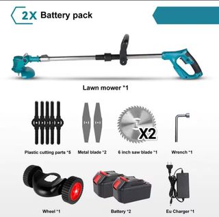 DESBROZADORA ELÉCTRICA RECARGABLE CON 2 BATERÍAS