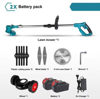 DESBROZADORA ELÉCTRICA RECARGABLE CON 2 BATERÍAS