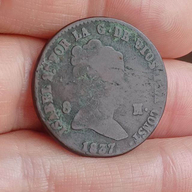 8 maravedis 1837 Segovia - Isabel II - Cobre