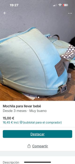 Mochila portabebés - 3 meses+