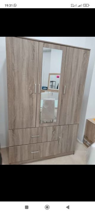 Armario 3 puertas blanco - espejo