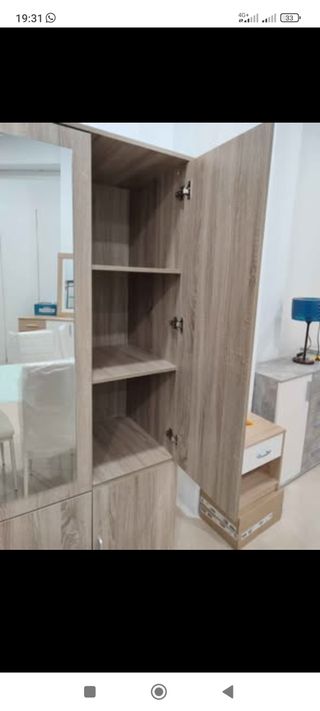 Armario 3 puertas blanco - espejo