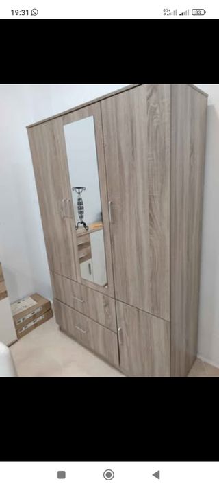 Armario 3 puertas blanco - espejo