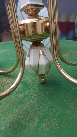 Lámpara techo hojas dorada