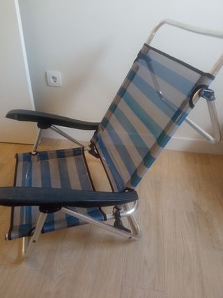 Silla Plegable Playa - Azul y Blanca BARATA