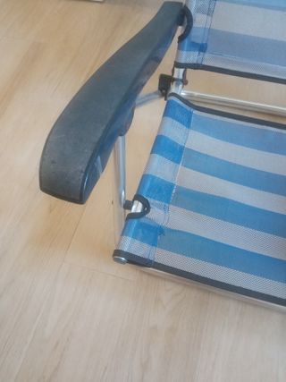 Silla Plegable Playa - Azul y Blanca BARATA