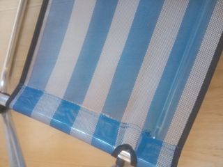 Silla Plegable Playa - Azul y Blanca BARATA