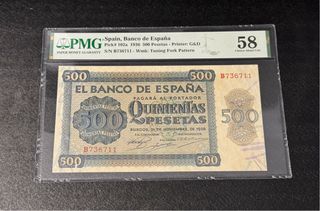 Billete 500 Pesetas España 1936