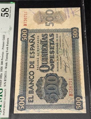 Billete 500 Pesetas España 1936