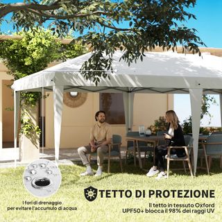 Gazebo 6x3 m Pieghevole da Giardino a 6 Pareti in