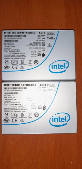 x2 Intel SSD DC P4510 4TB - NVMe