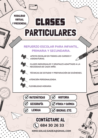 OFREZCO CLASES PARTICULARES