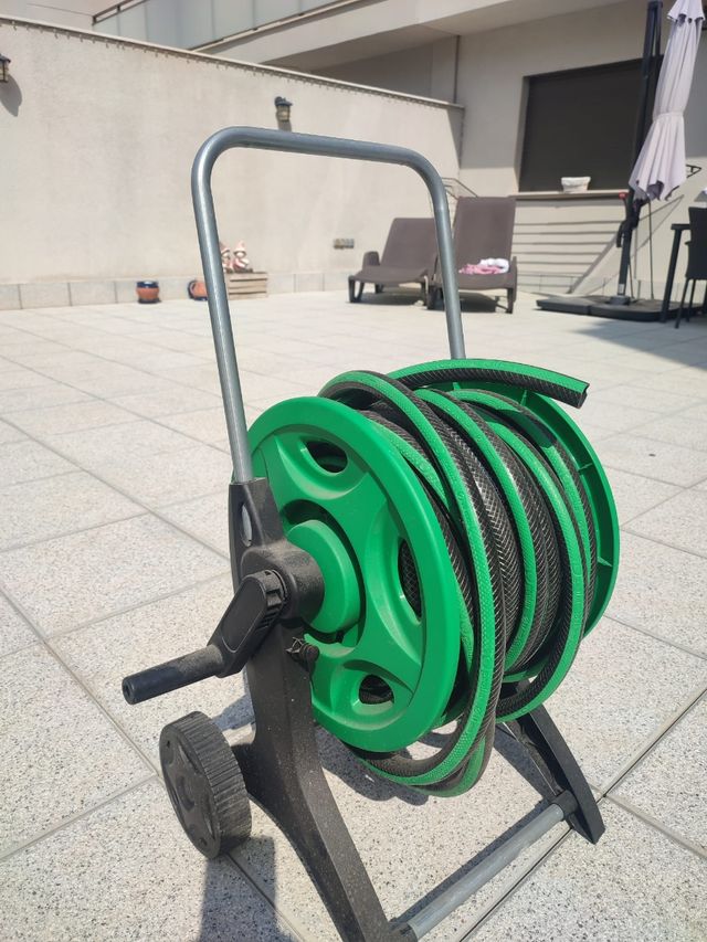 Manguera 15m + Carro Porta-Mangueras