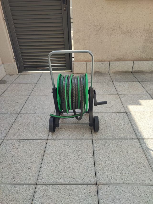 Manguera 15m + Carro Porta-Mangueras
