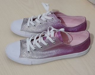 Converse glitter rosa-argento TG 38