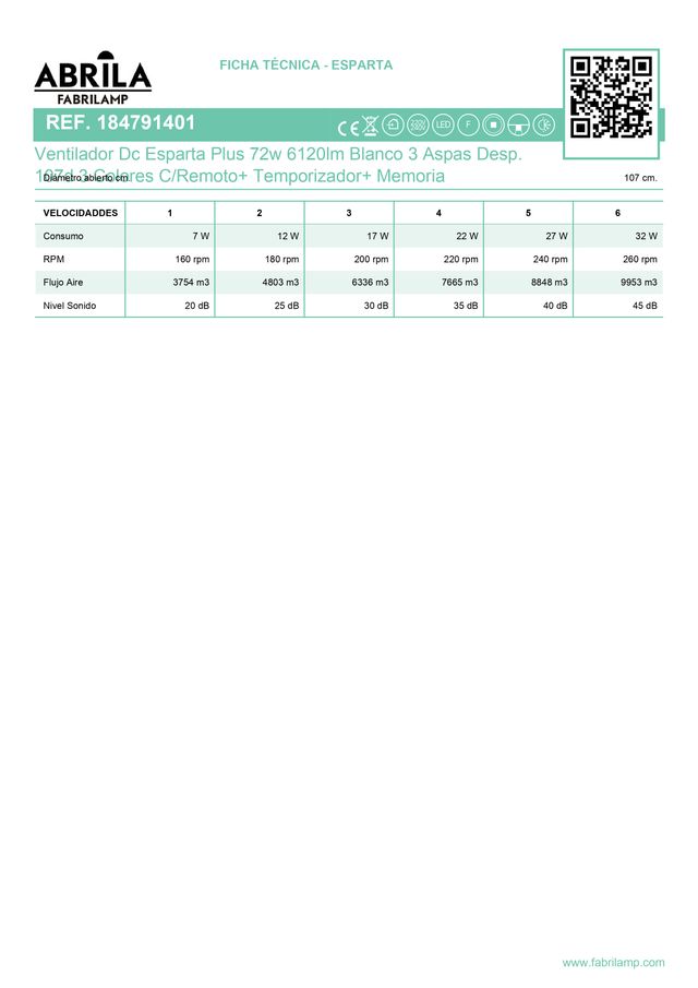 Ventilador techo blanco - Moderno
