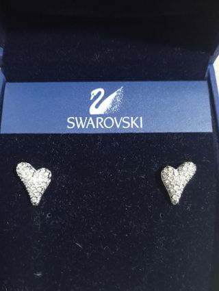 Conjunto Swarovski corazón plata