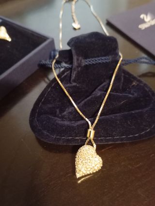 Conjunto Swarovski corazón plata