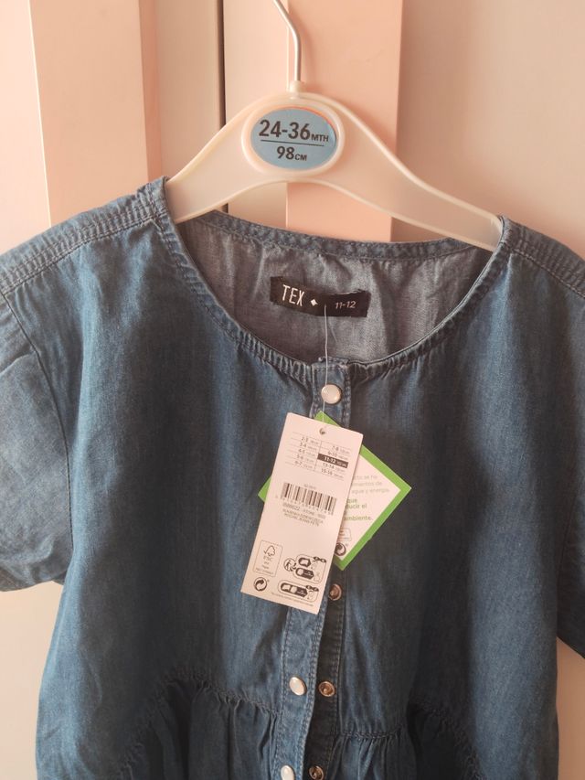 Vestido TEX vaquero NUEVO niña 11-12 años