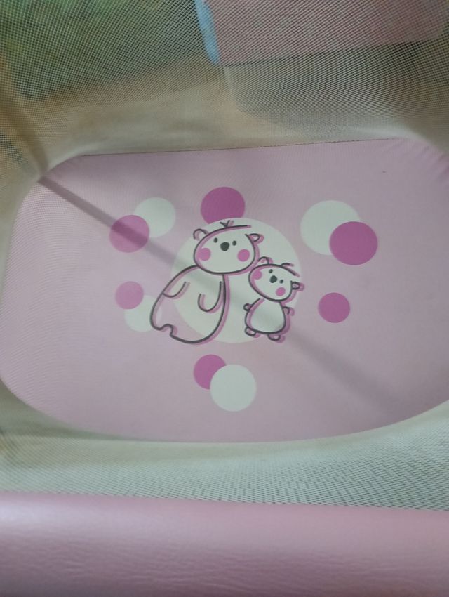 Parque infantil plegable rosa