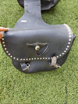 Alforjas cuero moto custom