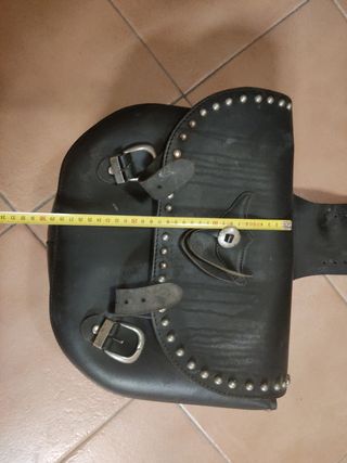 Alforjas cuero moto custom