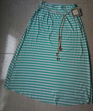 Falda rayas verde-blanco