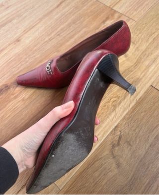 Tacones zapatos rojos vintage pin-up años 80 - 39