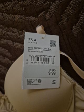 Sujetador beige sin aro - 90A