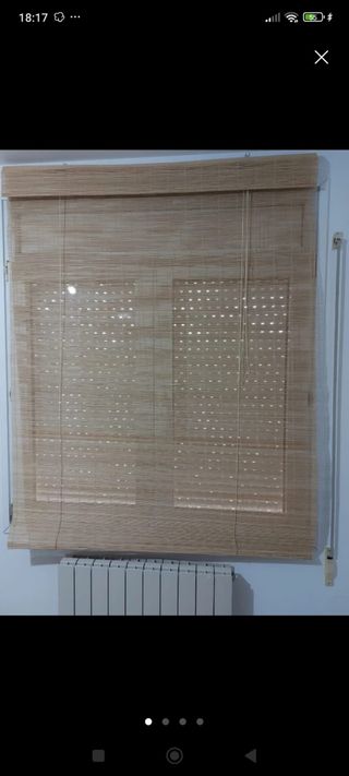 Persianas bambú ventana