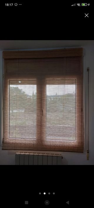Persianas bambú ventana