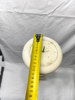 Torchère de madera pintada blanca  antigua