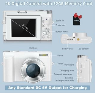 Cámara Digital 4K - Vídeo y Fotos