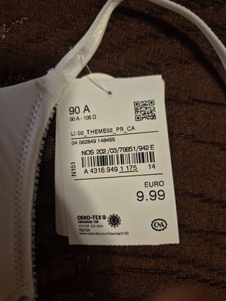 Sujetador blanco sin aros