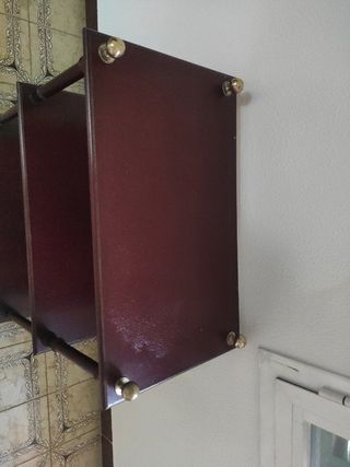 Mesa TV 3 estantes - Madera oscura