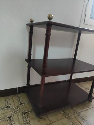 Mesa TV 3 estantes - Madera oscura