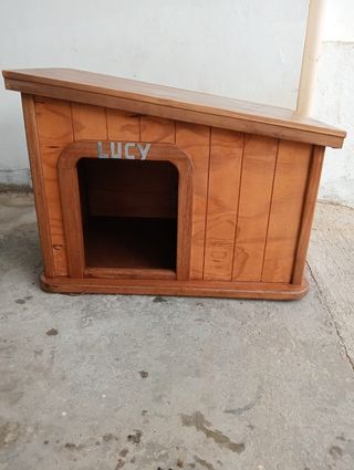Caseta perro de madera hecha por un carpintero