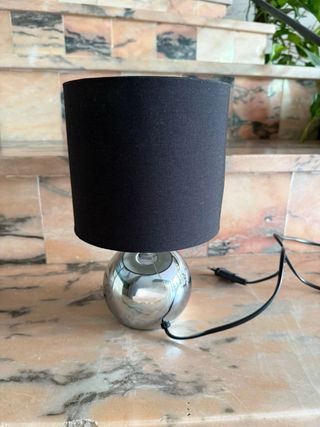 Lámpara mesa moderna - negra, plata