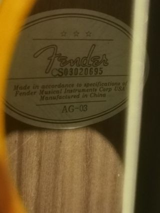 Guitarra electroacústica Fender Ag03