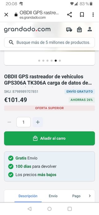 GPS Tracker OBDII 306A SIN USO