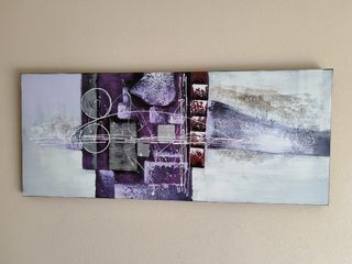 Cuadro abstracto - Gris y Morado
