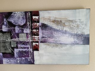 Cuadro abstracto - Gris y Morado