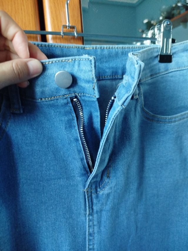 Falda vaquera midi azul