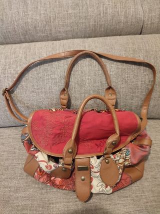 Bolso Desigual marrón-rojo