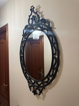 Conjunto de recibidor mármol-metal, espejo...