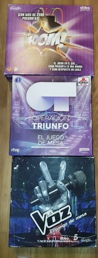 Juegos de Mesa, la voz, operación triunfo y boom
