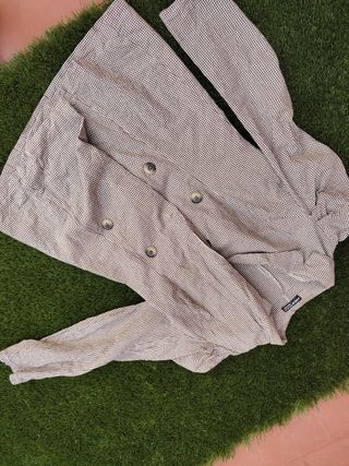 Americana cuadros marrón beige