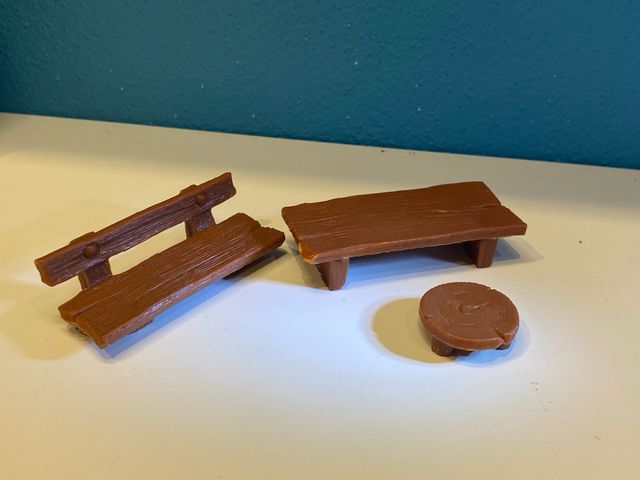 Set Giardino Puffi: panca & tavolo e sgabello