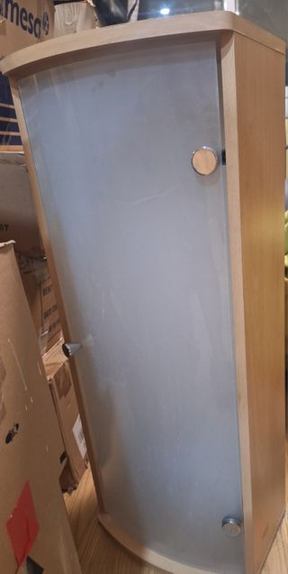 Vitrina baño - Mueble baño madera.Con 2 estantes.